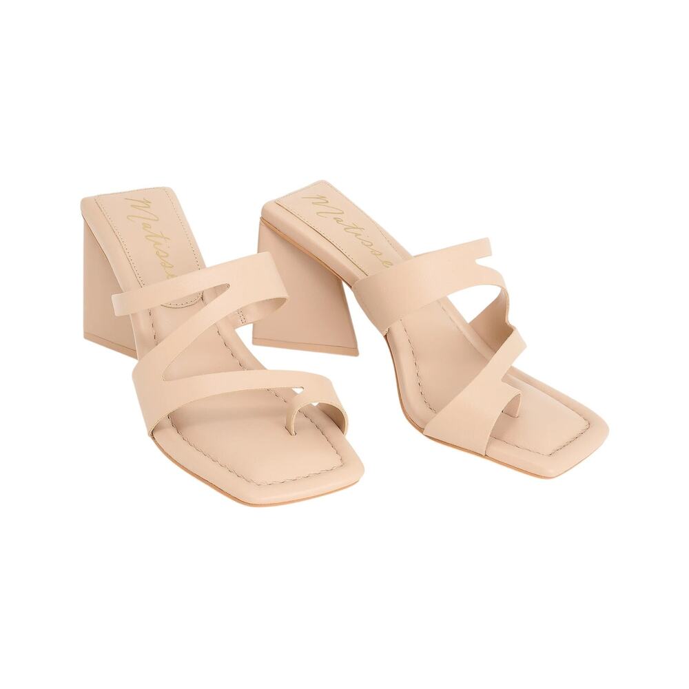 Matisse Women's Oslo Toe-Loop Heeled Sandals Nude Size 7.5